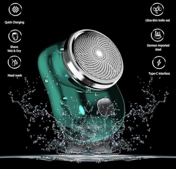 Portable Waterproof Mini Shaver – Dual-Use Wet & Dry, Rechargeable Electric Razor for Men