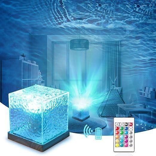 Rotating Water Ripple Night Light Aura Lamp - Gadget God