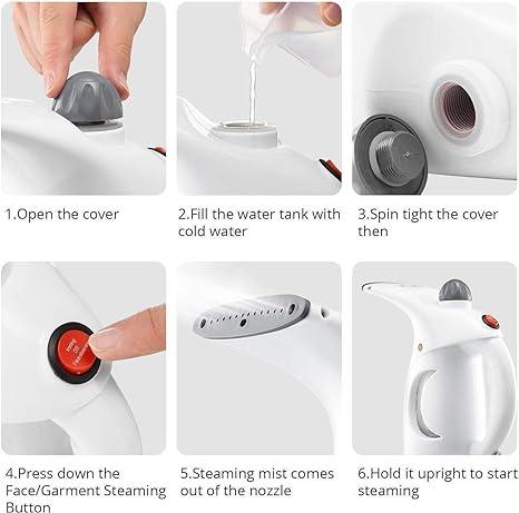 Fast Heat-up Portable Handheld Garment/Facial Vapor Steamer Iron Brush for Home and Travel Handy (Multicolour) - Gadget God