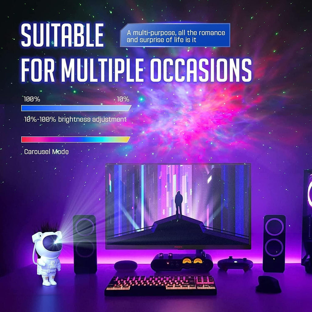 Astronaut Galaxy Projector - 360 Magnetic Head Rotation, Remote Control - Gadget God